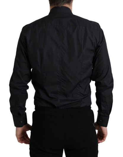 Dolce & Gabbana Navy Blue Cotton Collared Formal Dress Shirt by Dolce & Gabbana