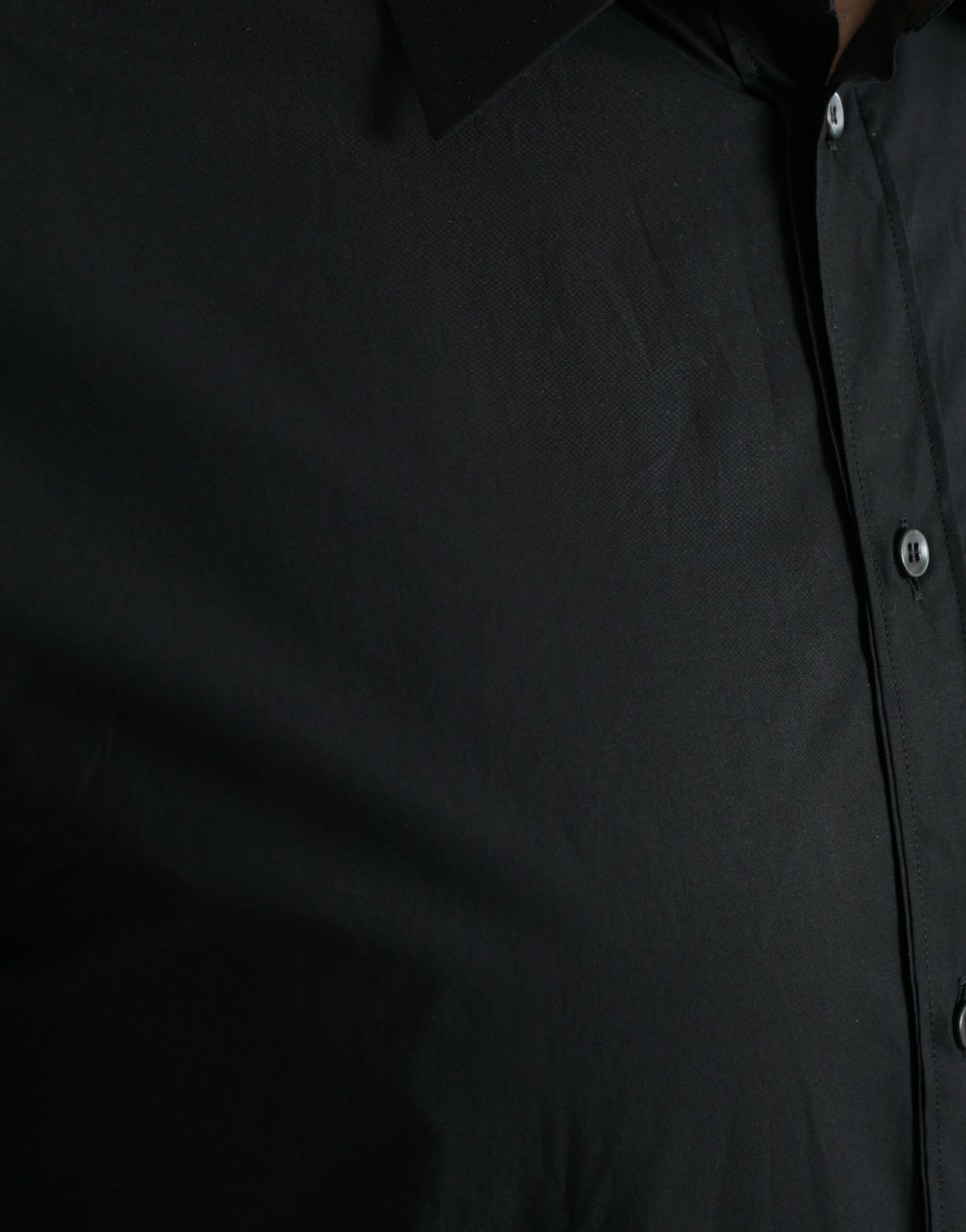 Dolce & Gabbana Black Cotton Men Formal GOLD Dress Shirt by Dolce & Gabbana