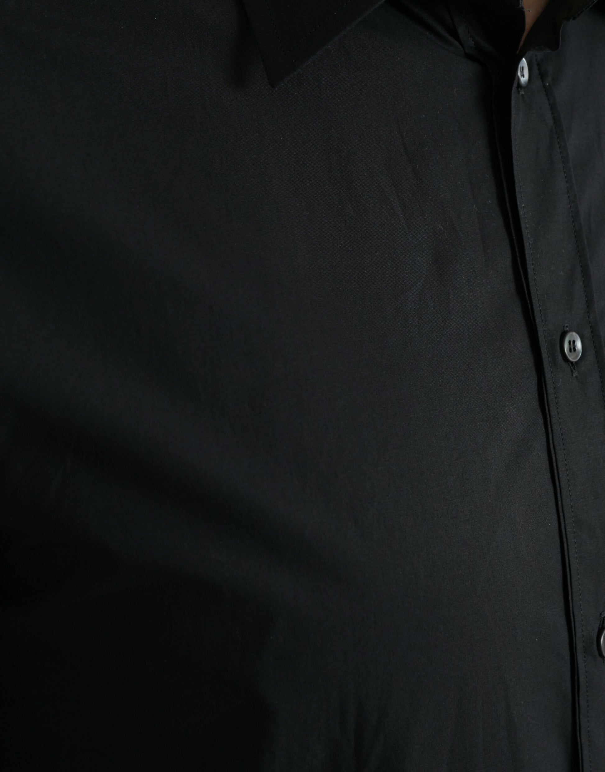 Dolce & Gabbana Black Cotton Men Formal GOLD Dress Shirt by Dolce & Gabbana