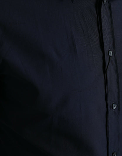 Dolce & Gabbana Navy Blue Slim Fit Formal GOLD Dress Shirt by Dolce & Gabbana