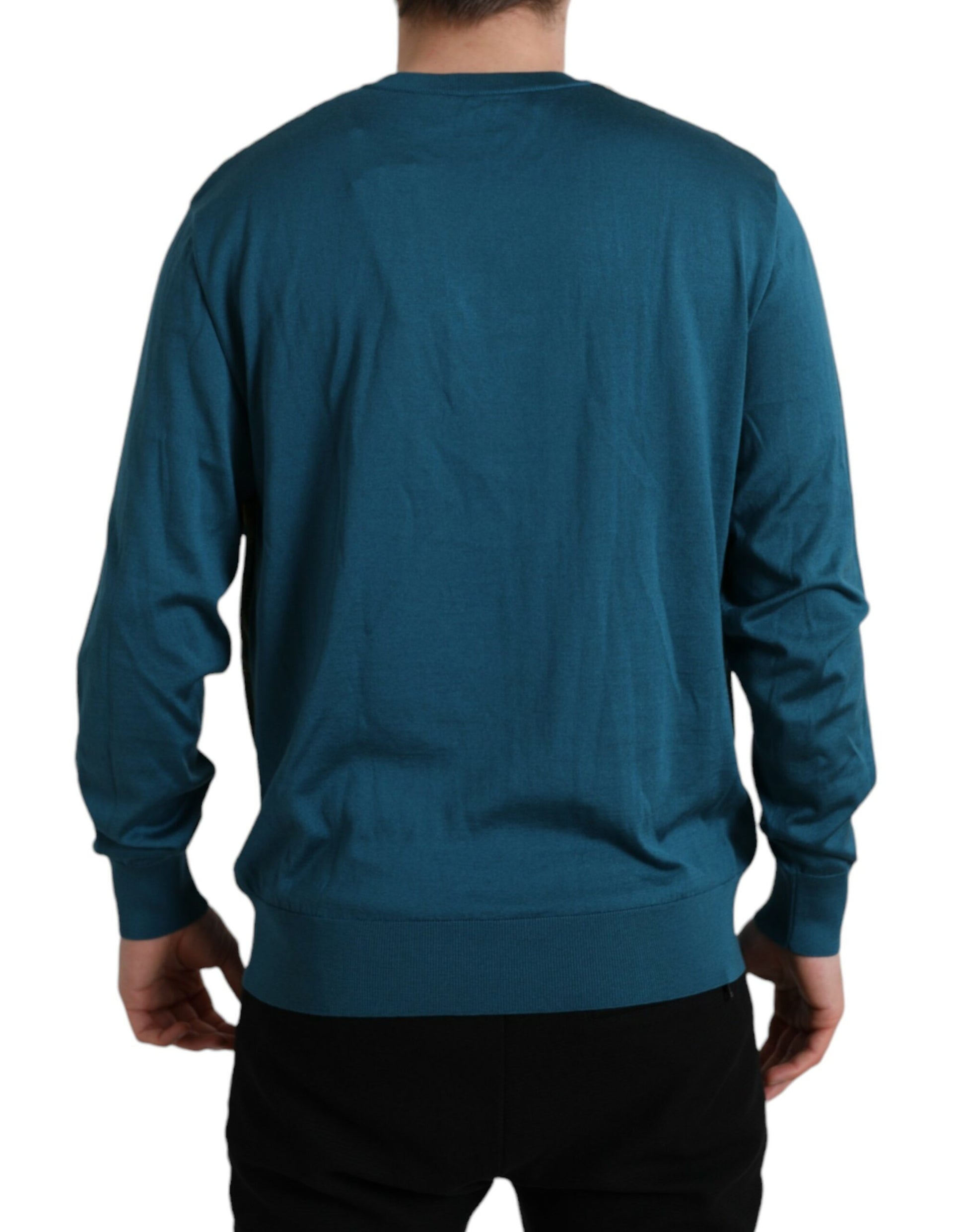 Dolce & Gabbana Green Peacock Feather Pullover Sweater by Dolce & Gabbana