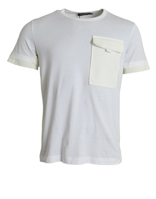 T-shirt élégant à col rond en coton blanc Dolce &amp; Gabbana