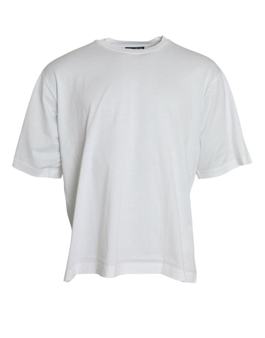 T-shirt de luxe à col rond blanc élégant Dolce &amp; Gabbana