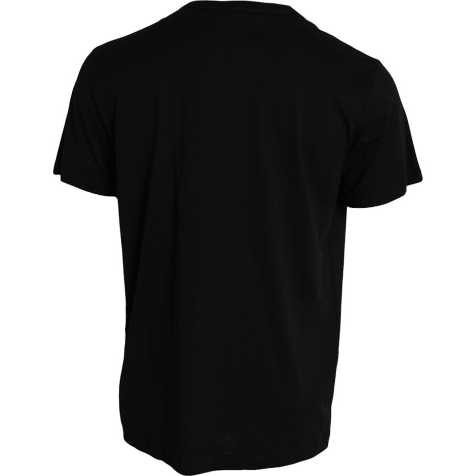 Dolce & Gabbana Black Silver Chain Short Sleeve T-shirt by Dolce & Gabbana
