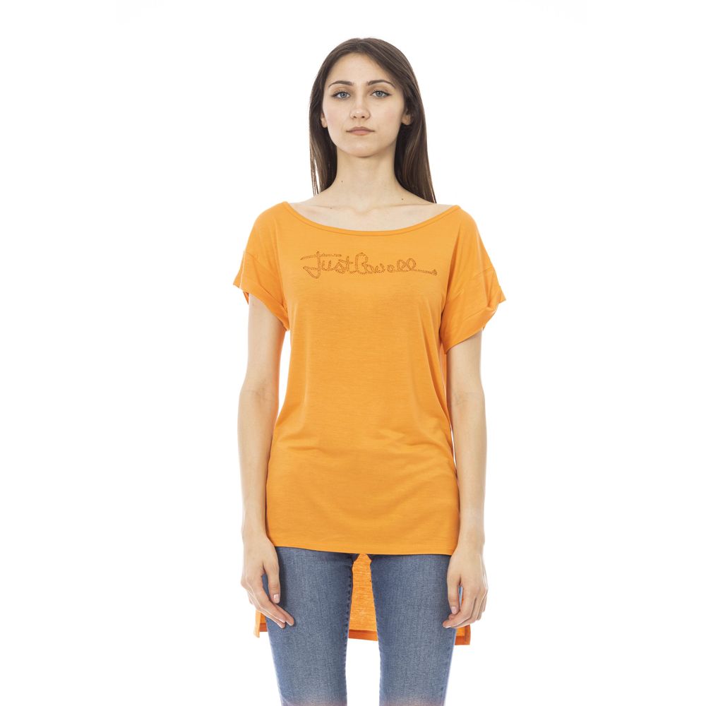 Just Cavalli Orange Cotton Women T-Shirt by Just Cavalli