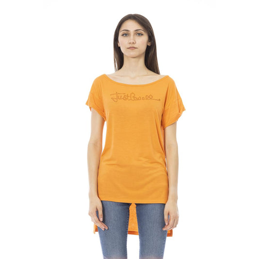 Just Cavalli Orange Cotton Women T-Shirt by Just Cavalli