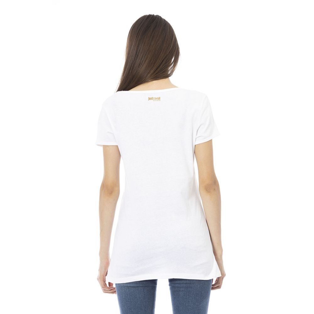 Just Cavalli White Cotton Women T-Shirt by Just Cavalli