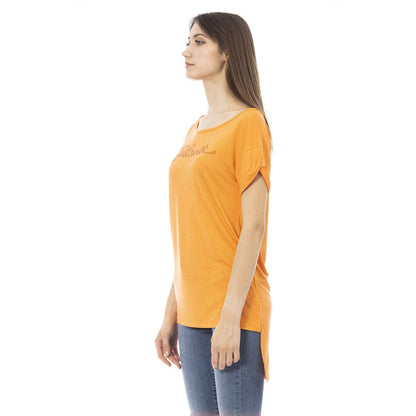 Just Cavalli Orange Cotton Women T-Shirt by Just Cavalli