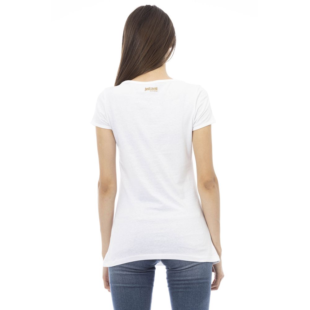 Just Cavalli White Cotton Women T-Shirt by Just Cavalli