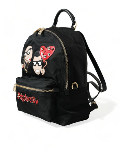Sac à dos noir élégant orné Dolce &amp; Gabbana