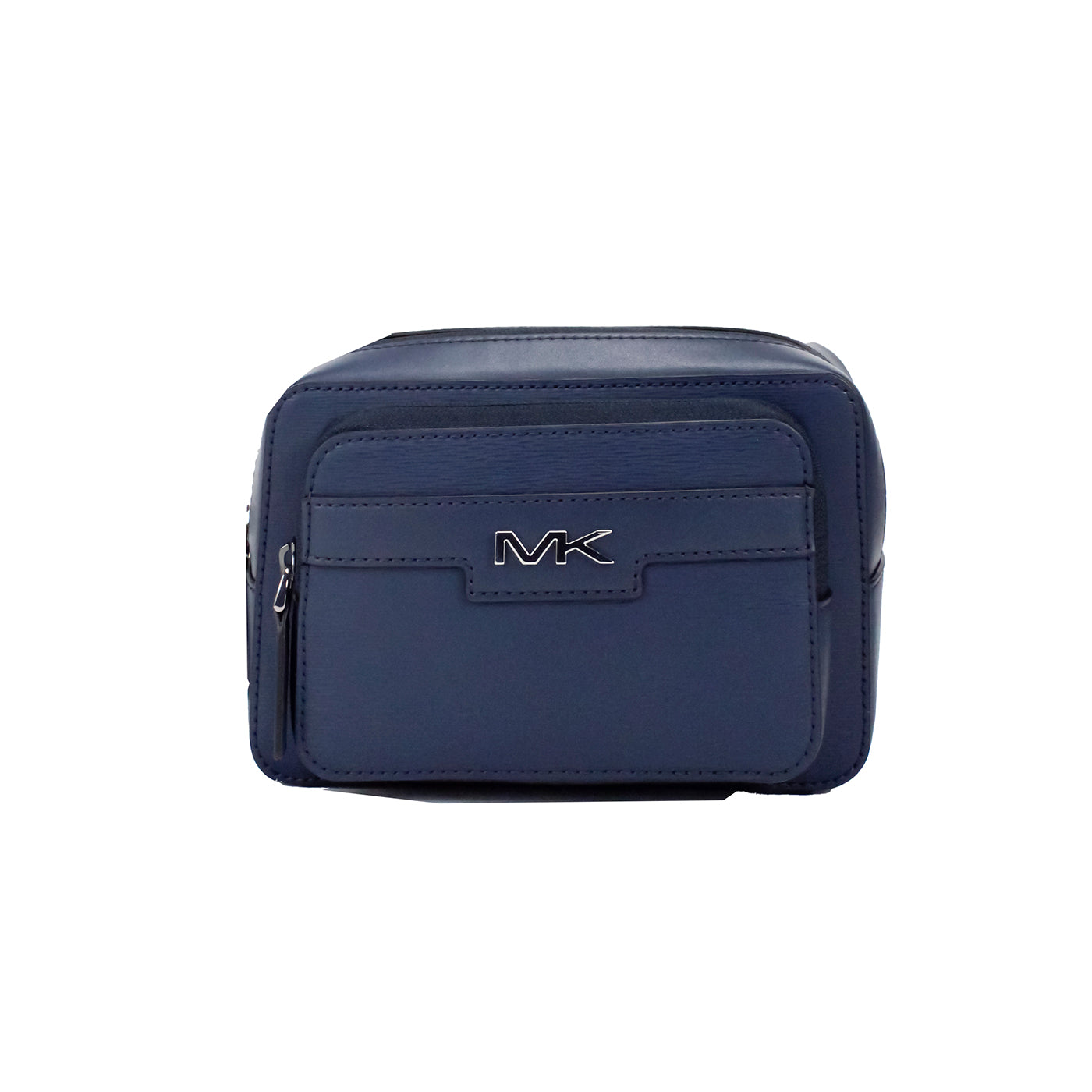 Sac ceinture Michael Kors Cooper, petit modèle bleu marine, en cuir lisse et double fermeture éclair