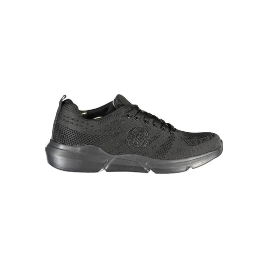 Sergio Tacchini Sleek Black Lace-up Sneakers with Contrast Detailing by Sergio Tacchini