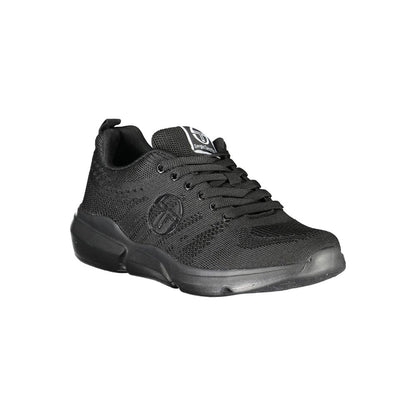 Sergio Tacchini Sleek Black Lace-up Sneakers with Contrast Detailing by Sergio Tacchini