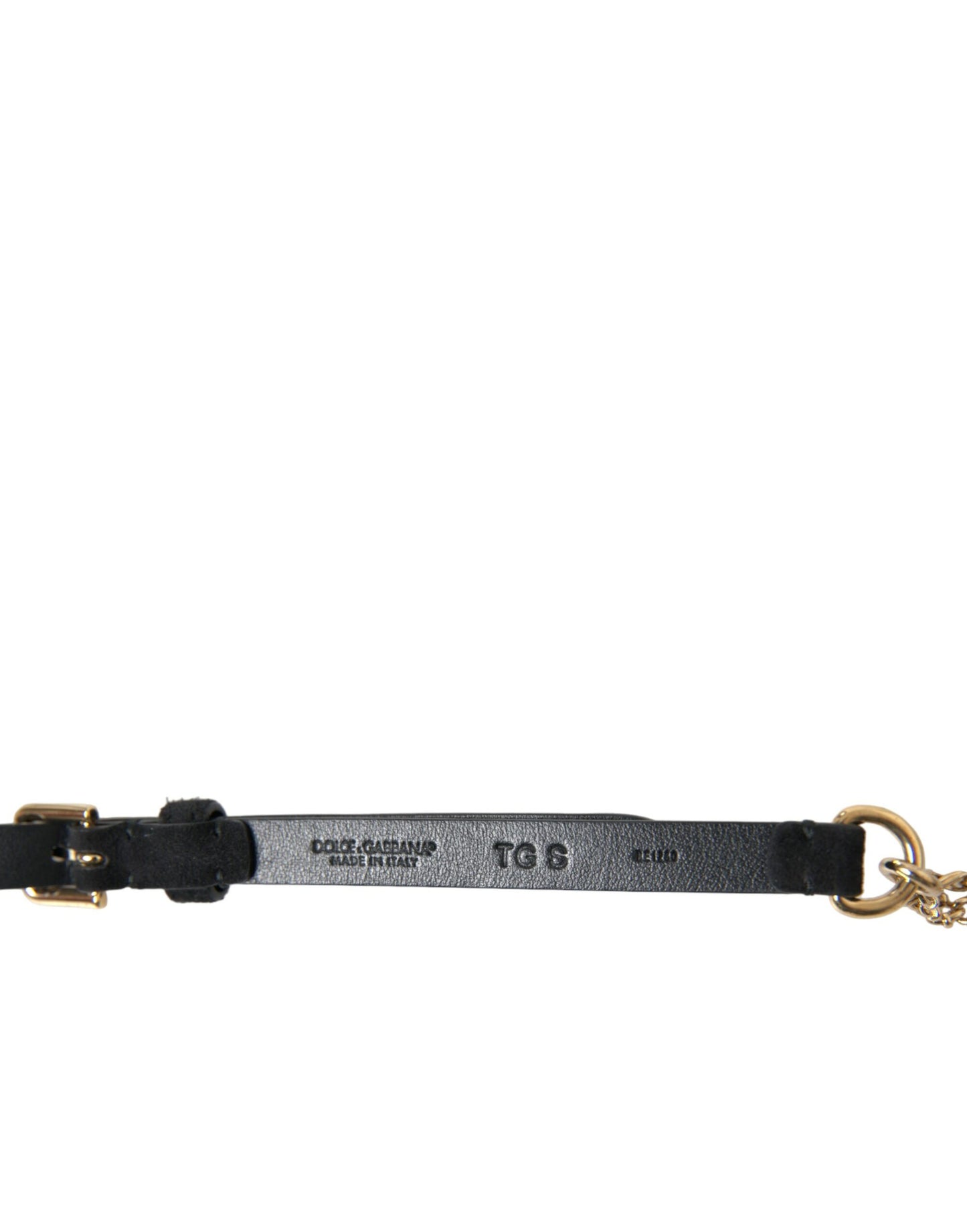 Dolce &amp; Gabbana Black Suede Gold Chain Crystal Waist Belt