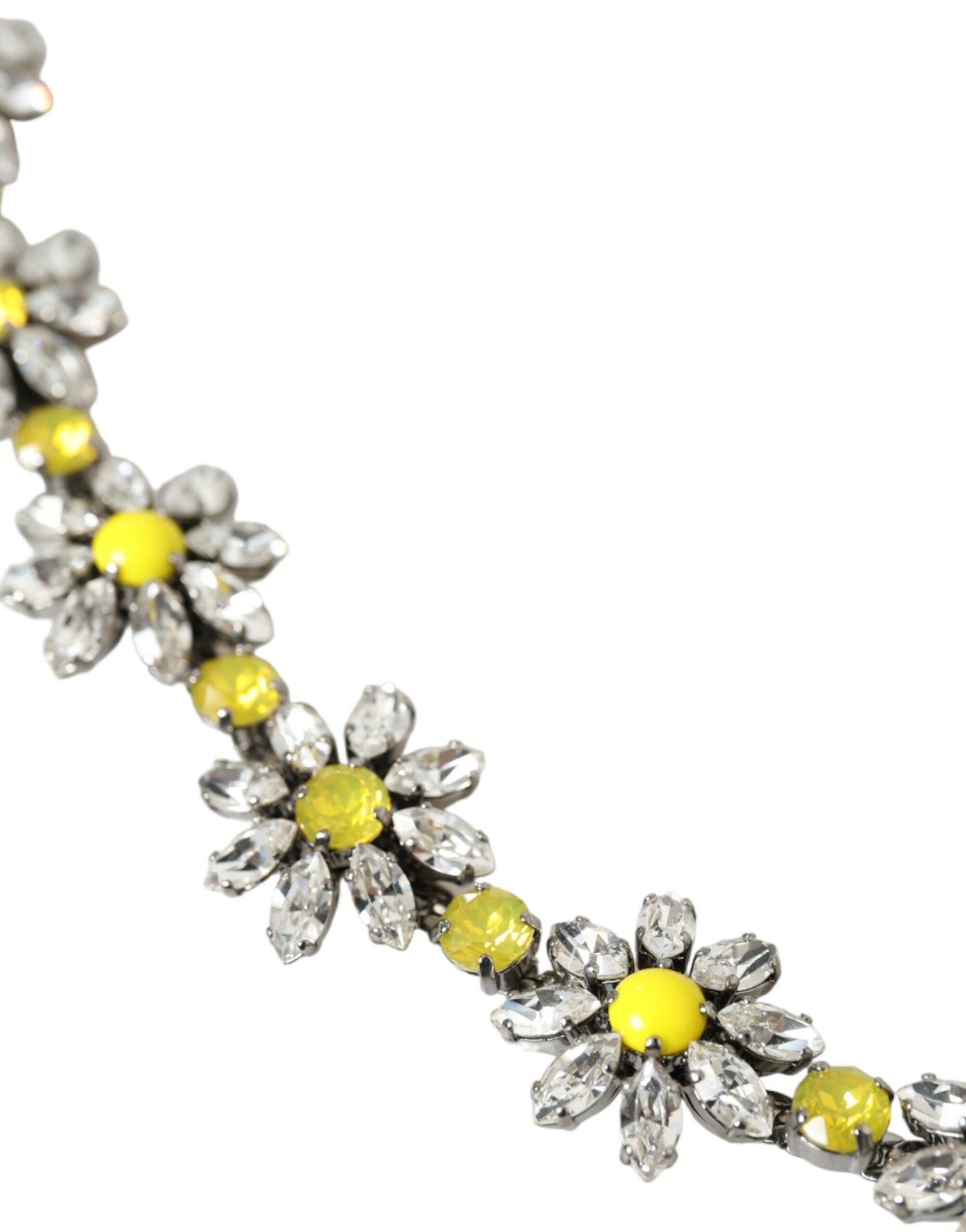 Dolce &amp; Gabbana Black Daisy Crystal Dauphine Waist Belt