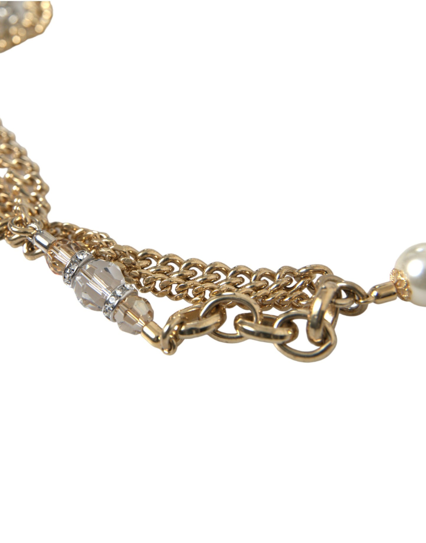 Dolce &amp; Gabbana Blue Braided Gold Brass Chain Waist Belt