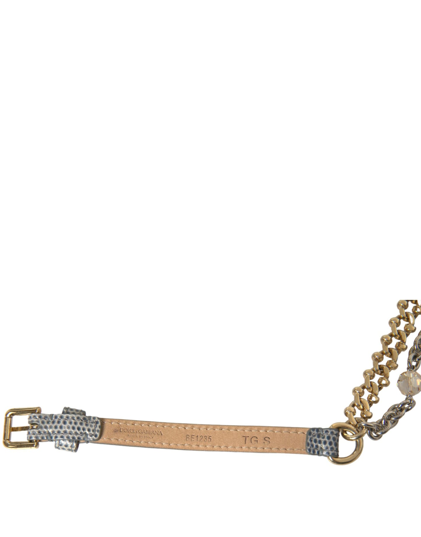 Dolce &amp; Gabbana Blue Braided Gold Brass Chain Waist Belt