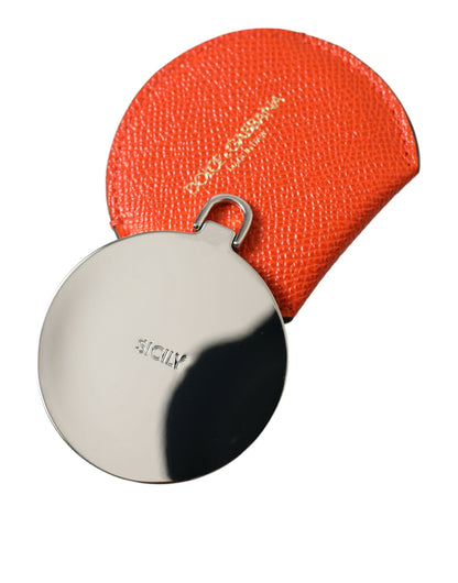 Porte-miroir élégant en cuir orange Dolce &amp; Gabbana