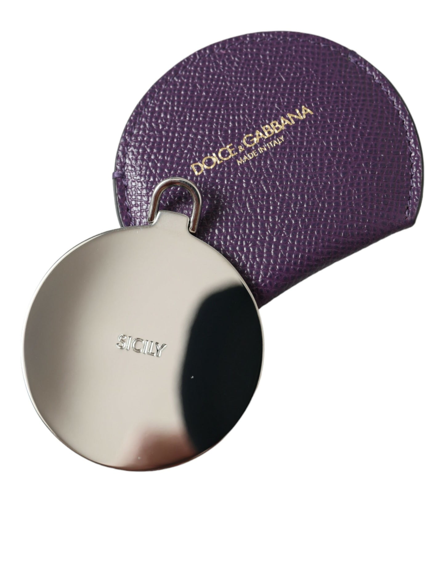 Porte-miroir élégant en cuir violet Dolce &amp; Gabbana