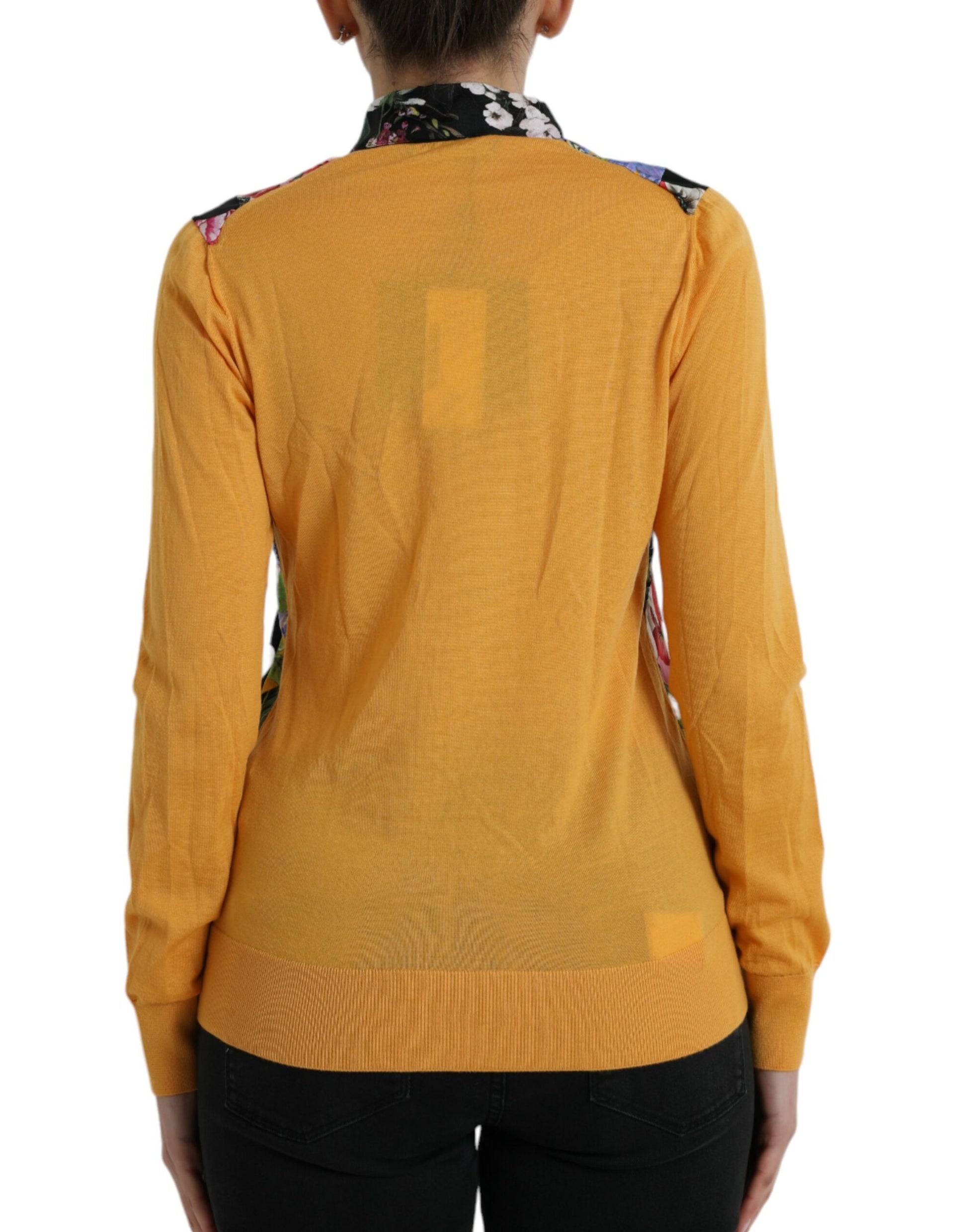 Dolce & Gabbana Multicolor Patchwork Cashmere Henley Sweater by Dolce & Gabbana