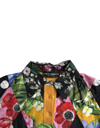 Dolce & Gabbana Multicolor Patchwork Cashmere Henley Sweater by Dolce & Gabbana