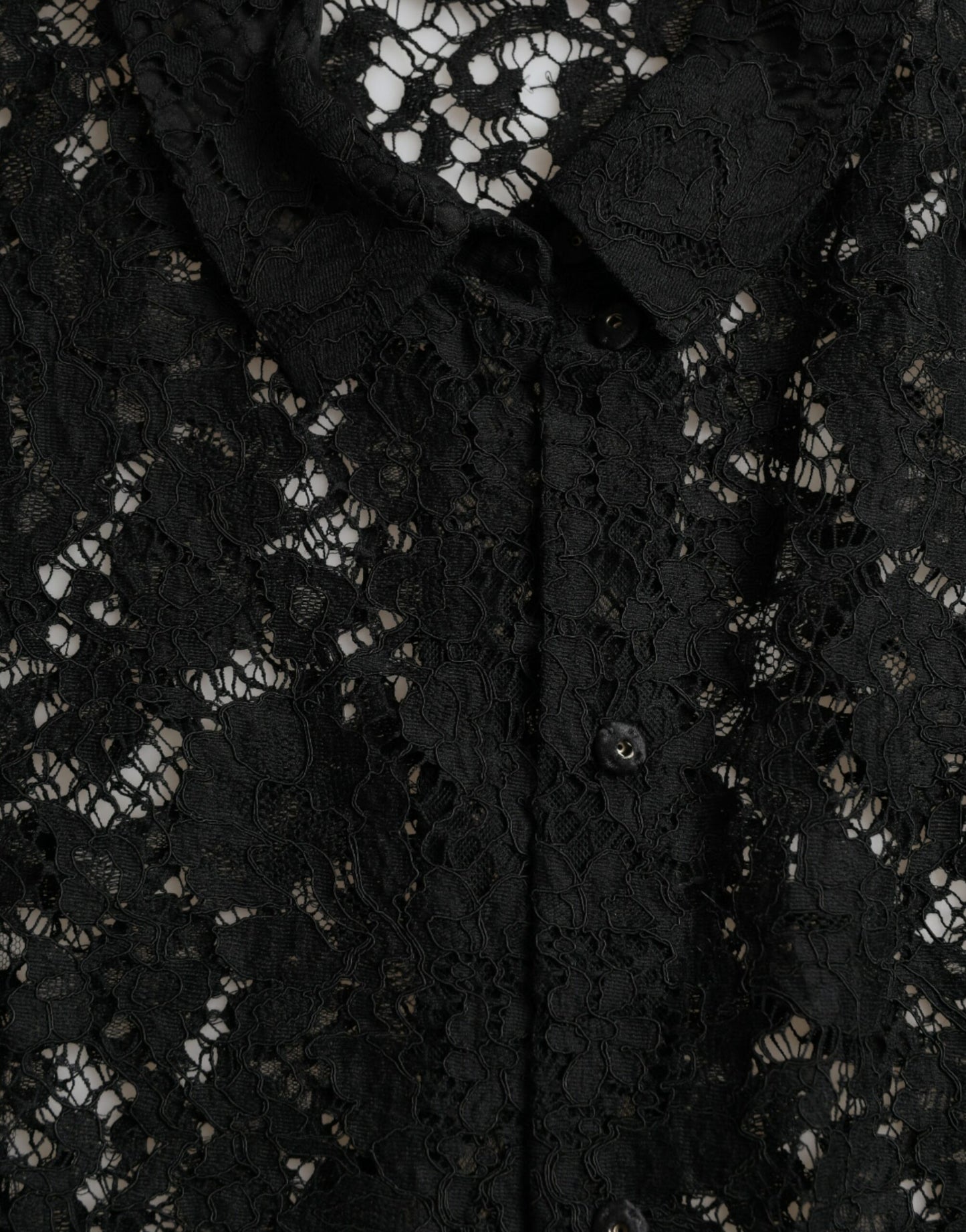 Dolce & Gabbana Black Floral Lace Long Sleeves Blouse Top by Dolce & Gabbana