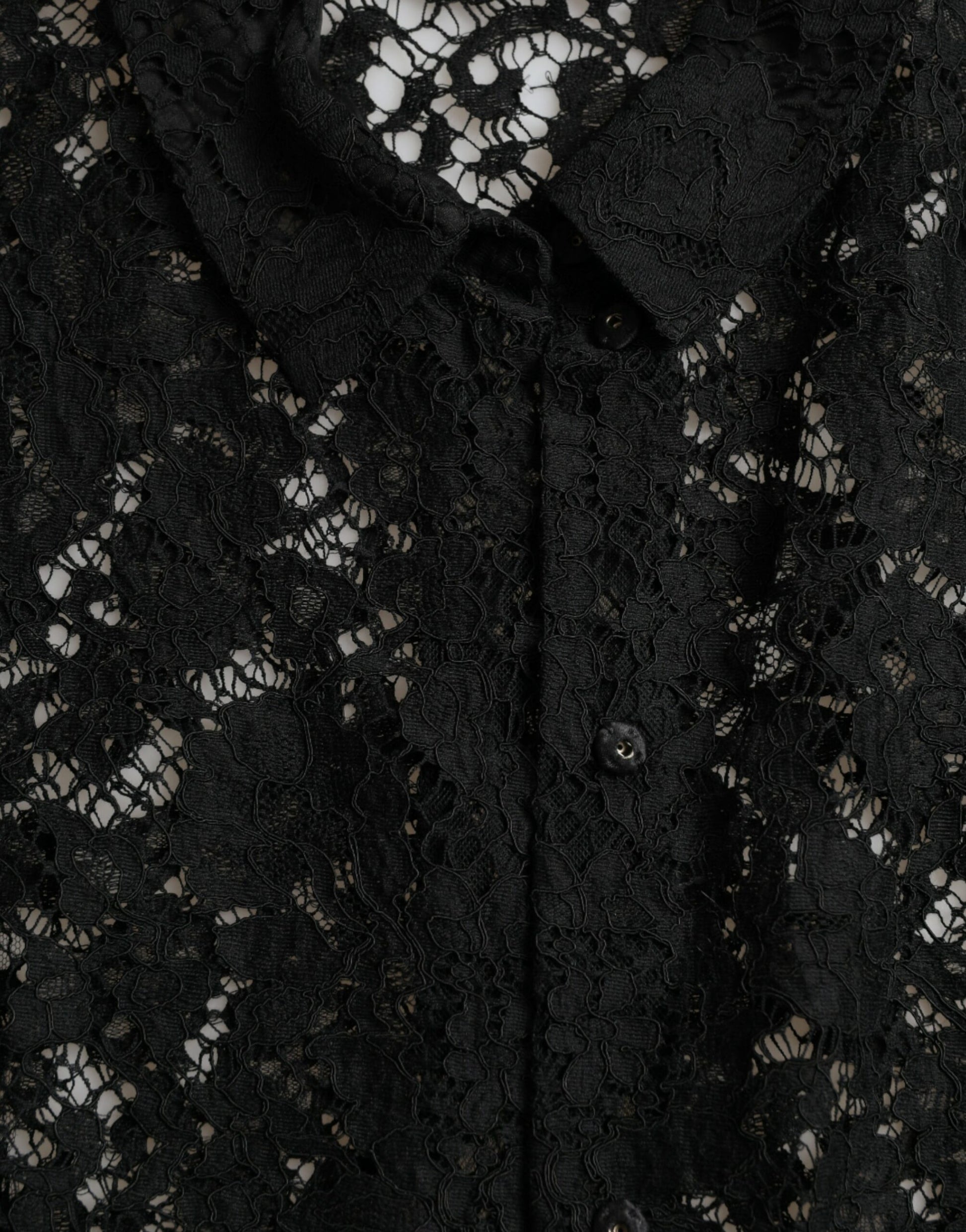 Dolce & Gabbana Black Floral Lace Long Sleeves Blouse Top by Dolce & Gabbana