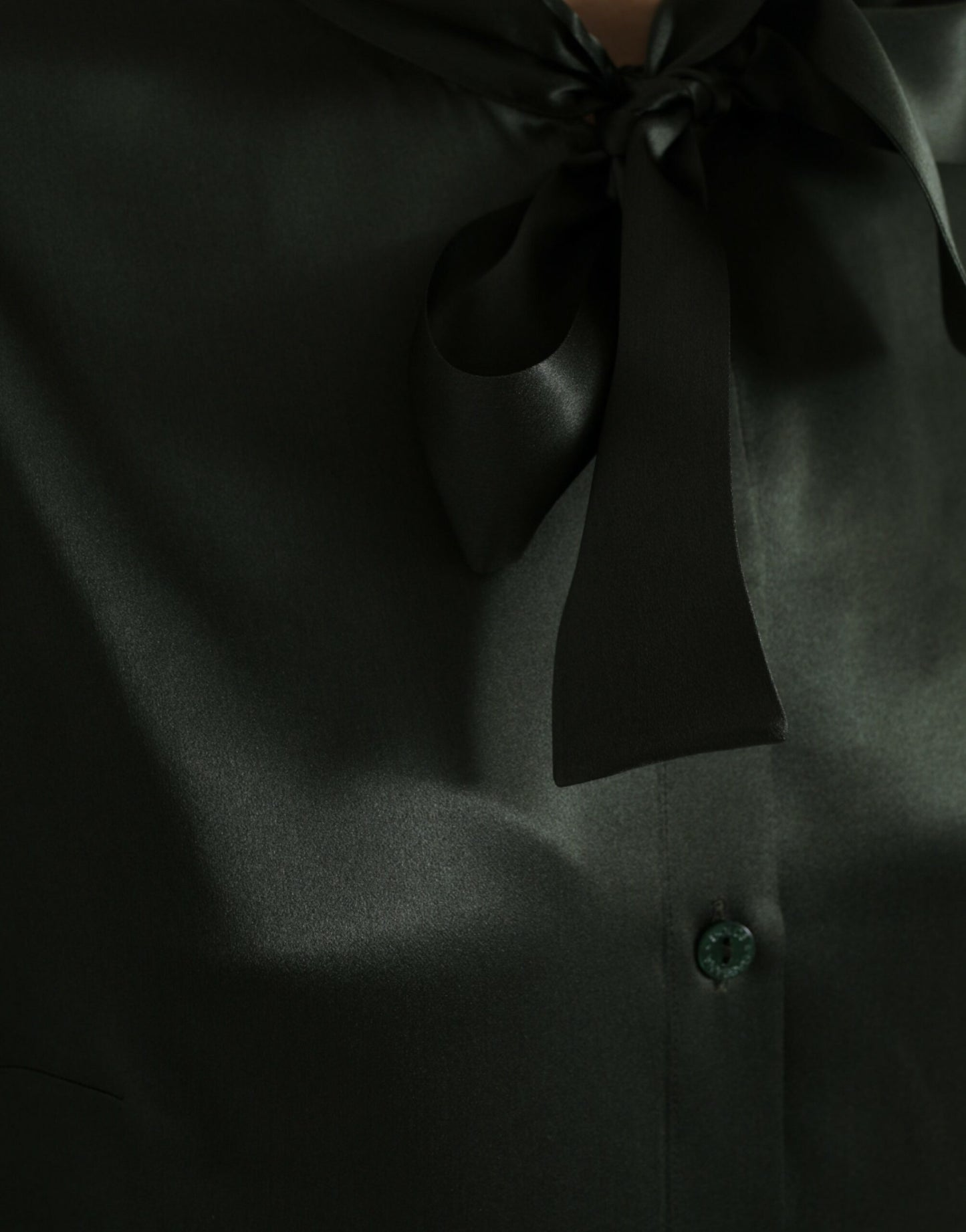 Dolce & Gabbana Gray Long Sleeves Ascot Collar Blouse Top by Dolce & Gabbana