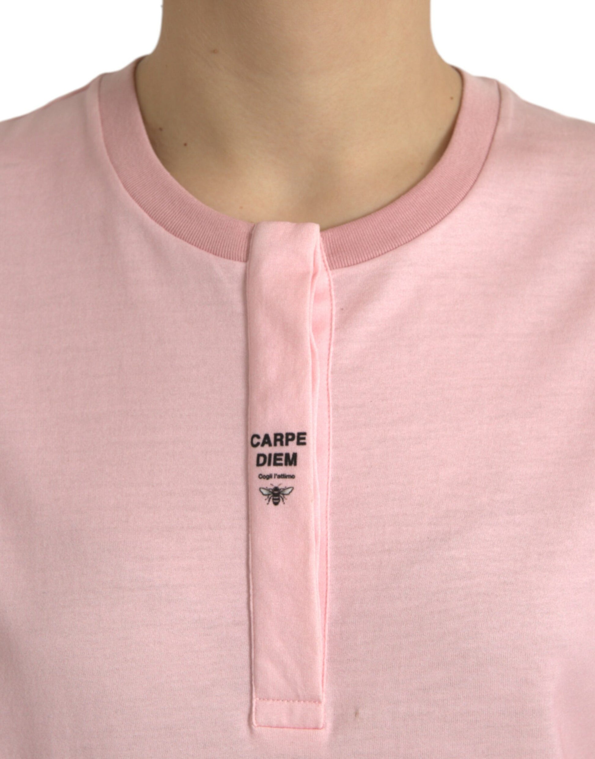 Dolce & Gabbana Pink Floral Print Cotton Short Sleeves T-shirt by Dolce & Gabbana