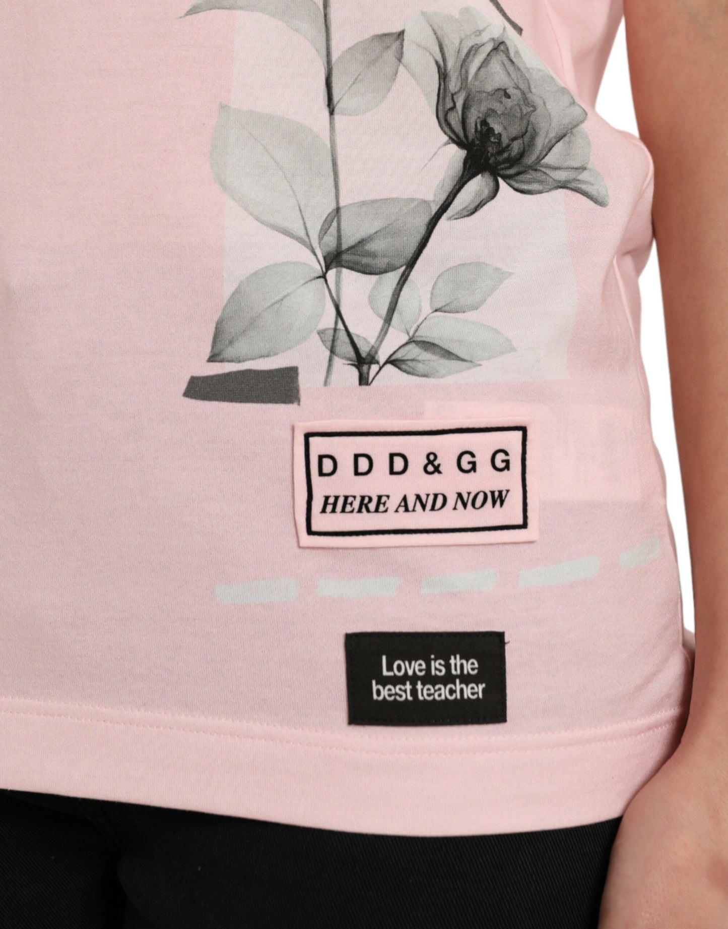 Dolce & Gabbana Pink Floral Print Cotton Short Sleeves T-shirt by Dolce & Gabbana