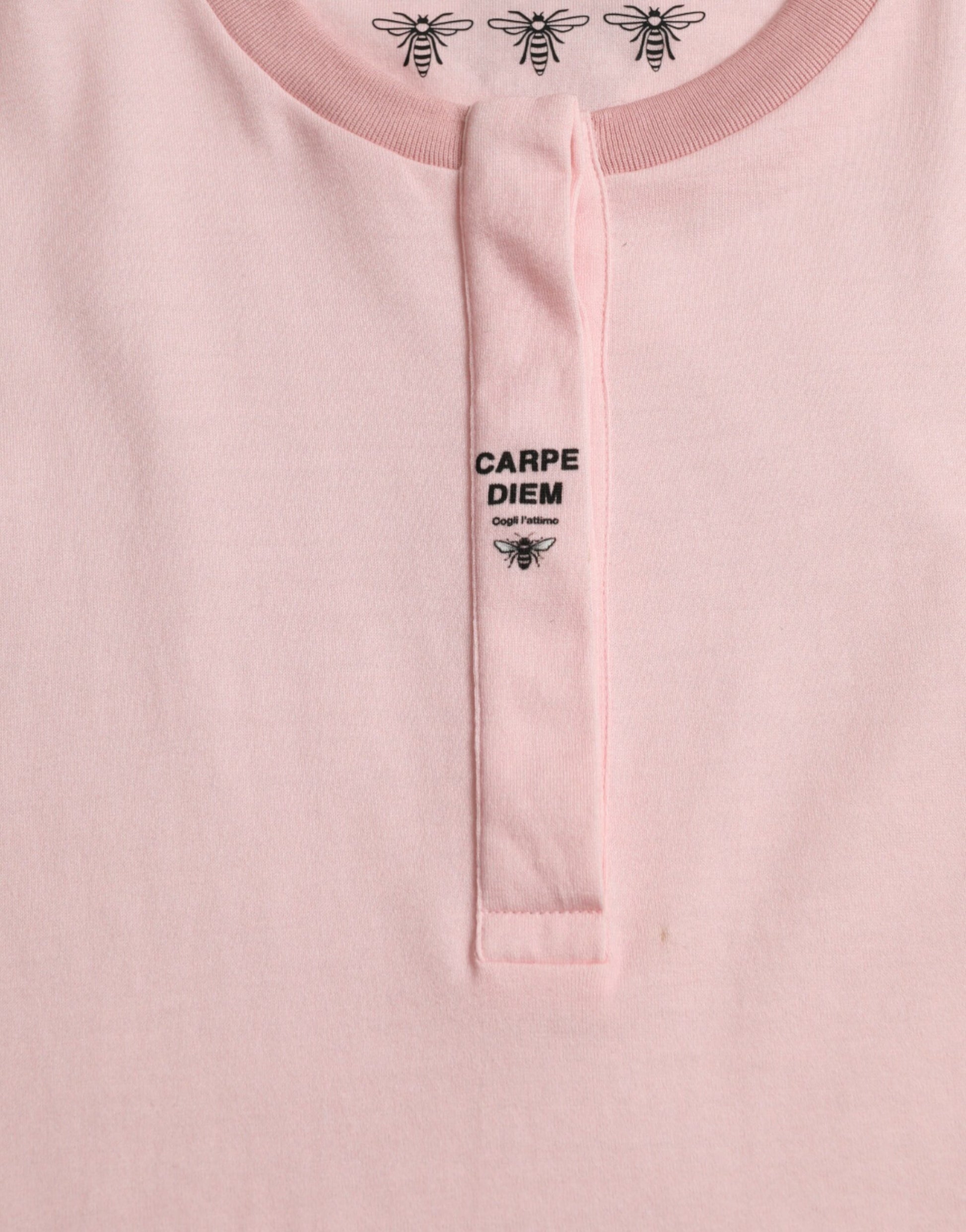 Dolce & Gabbana Pink Floral Print Cotton Short Sleeves T-shirt by Dolce & Gabbana