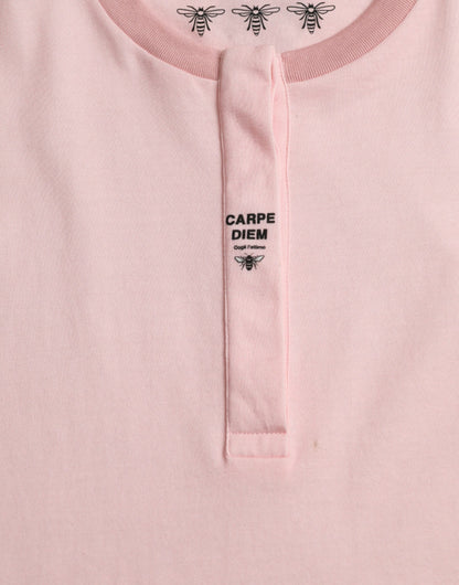 Dolce & Gabbana Pink Floral Print Cotton Short Sleeves T-shirt by Dolce & Gabbana