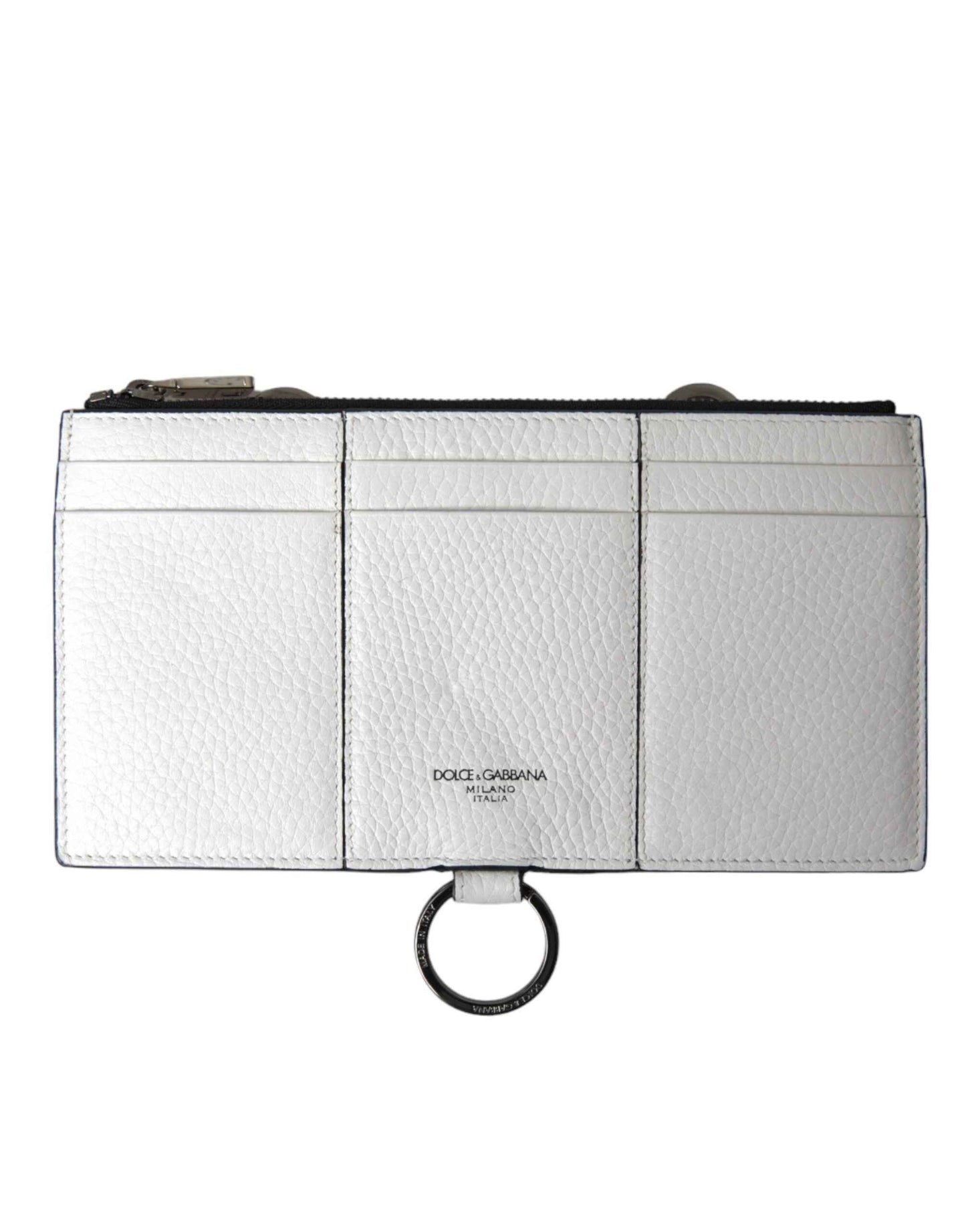 Dolce & Gabbana White Calfskin Leather Large Crossbody Card Holder Wallet by Dolce & Gabbana