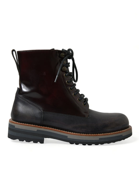 Bottes mi-mollet chics en cuir bicolore Dolce &amp; Gabbana