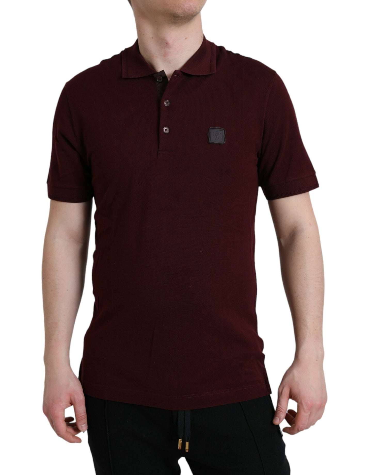 Dolce & Gabbana Maroon Collared Short Sleeves Polo T-shirt by Dolce & Gabbana