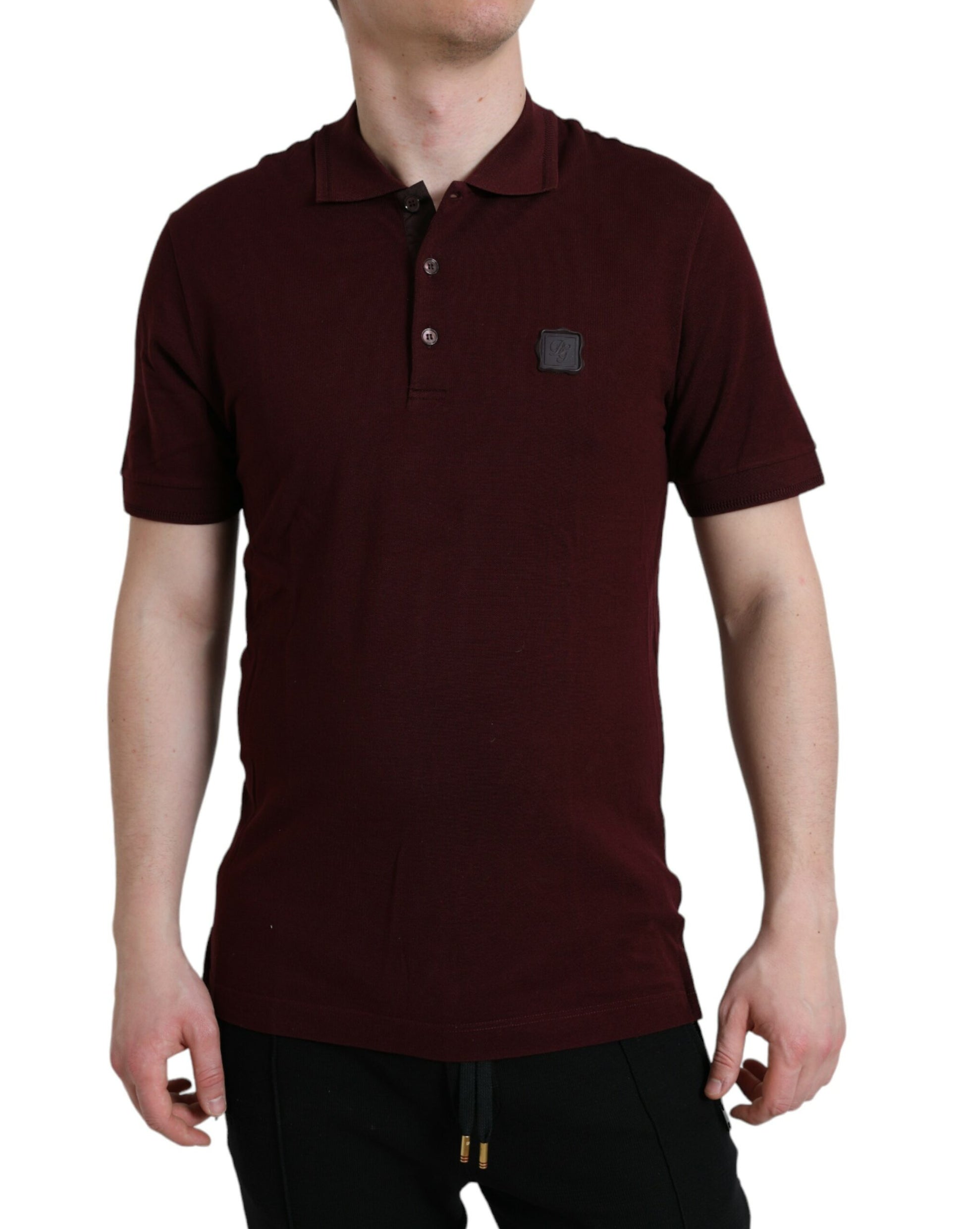 Dolce & Gabbana Maroon Collared Short Sleeves Polo T-shirt by Dolce & Gabbana