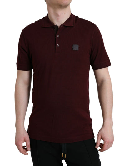 Dolce & Gabbana Maroon Collared Short Sleeves Polo T-shirt by Dolce & Gabbana