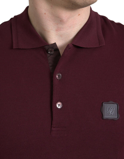 Dolce & Gabbana Maroon Collared Short Sleeves Polo T-shirt by Dolce & Gabbana