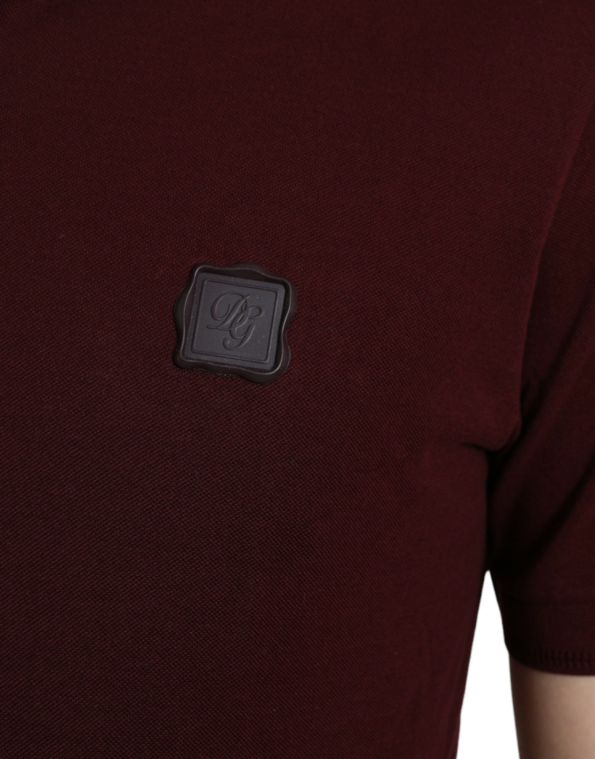 Dolce & Gabbana Maroon Collared Short Sleeves Polo T-shirt by Dolce & Gabbana