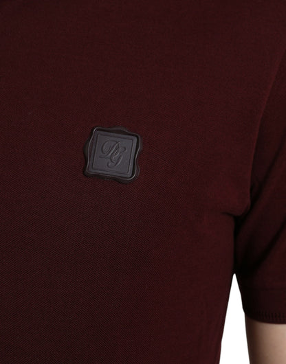Dolce & Gabbana Maroon Collared Short Sleeves Polo T-shirt by Dolce & Gabbana