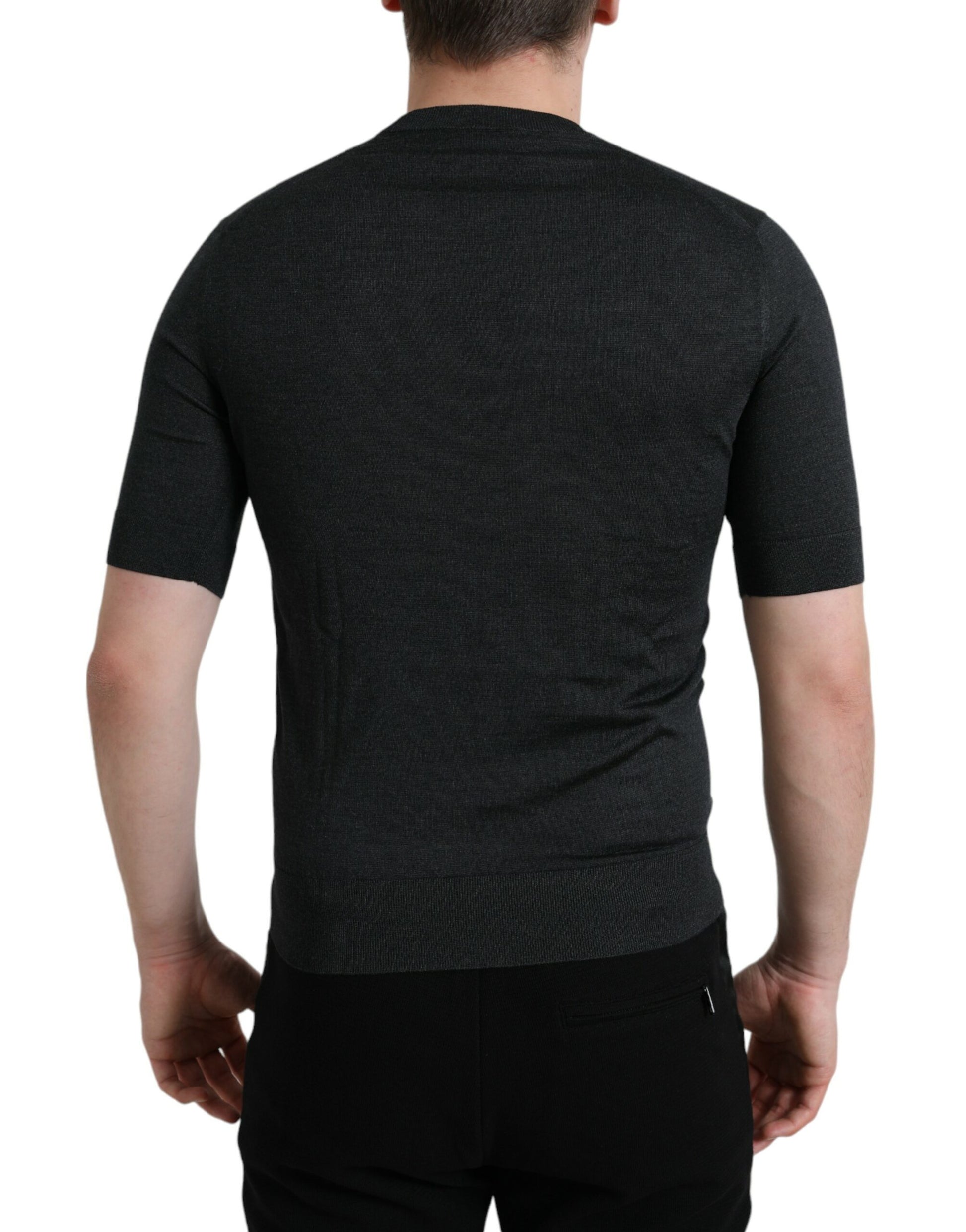 Dolce & Gabbana Dark Gray Crew Neck Short Sleeves T-shirt by Dolce & Gabbana