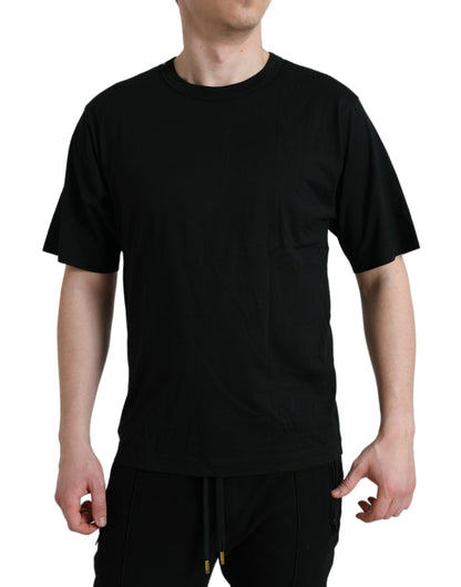 Dolce & Gabbana Black Logo Embossed Crew Neck Short Sleeves T-shirt by Dolce & Gabbana