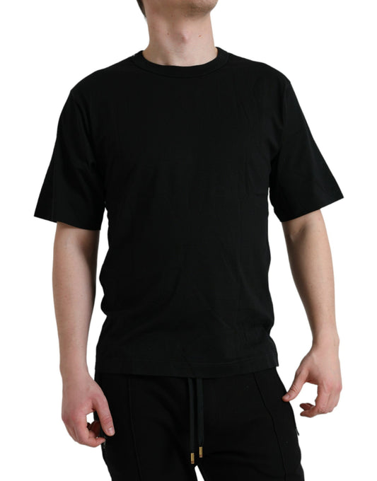 Dolce & Gabbana Black Logo Embossed Crew Neck Short Sleeves T-shirt by Dolce & Gabbana