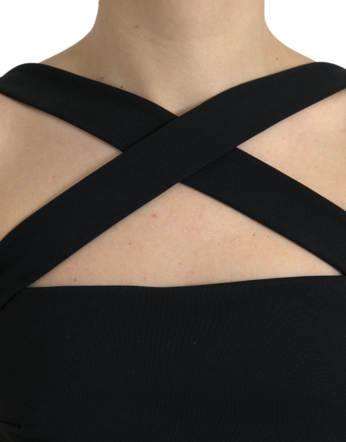 Dolce & Gabbana Black Sheath Halter Sleeveless Midi Dress by Dolce & Gabbana