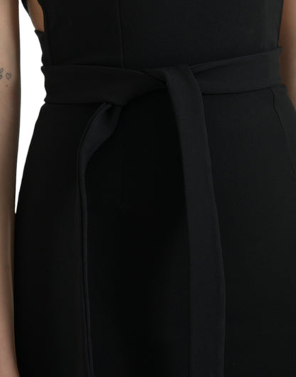 Dolce & Gabbana Black Sheath Halter Sleeveless Midi Dress by Dolce & Gabbana