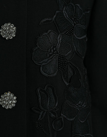 Trench-coat élégant en laine boutonné à fleurs Dolce &amp; Gabbana