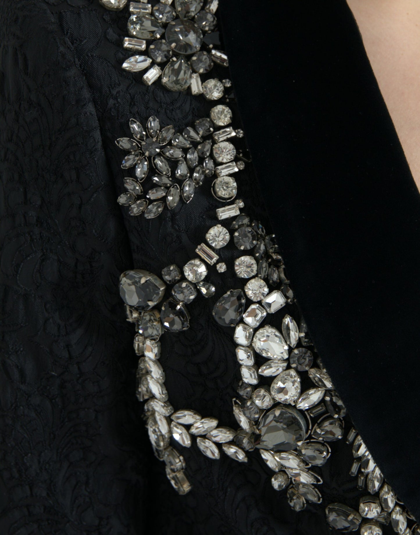 Dolce &amp; Gabbana - Veste pardessus noire élégante ornée