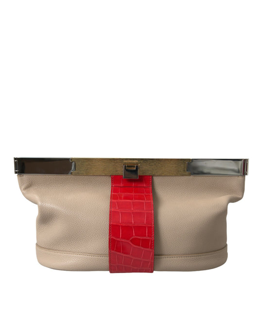 Pochette Balenciaga en cuir exotique bicolore