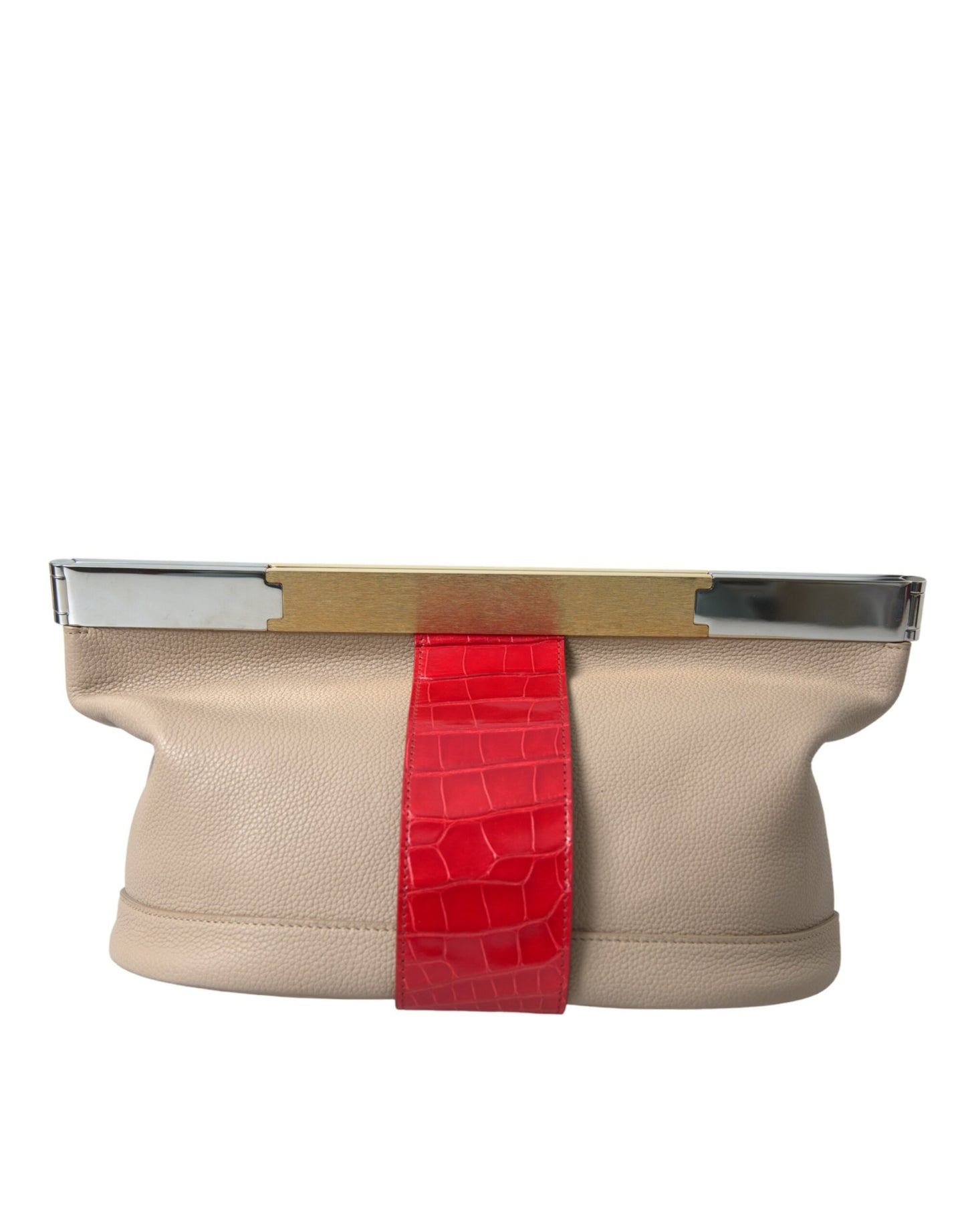 Pochette Balenciaga en cuir exotique bicolore