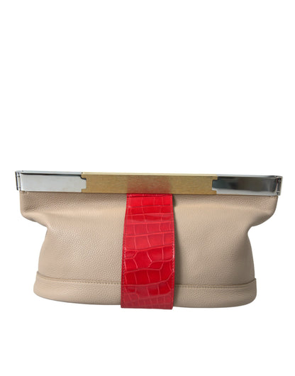 Pochette Balenciaga en cuir exotique bicolore